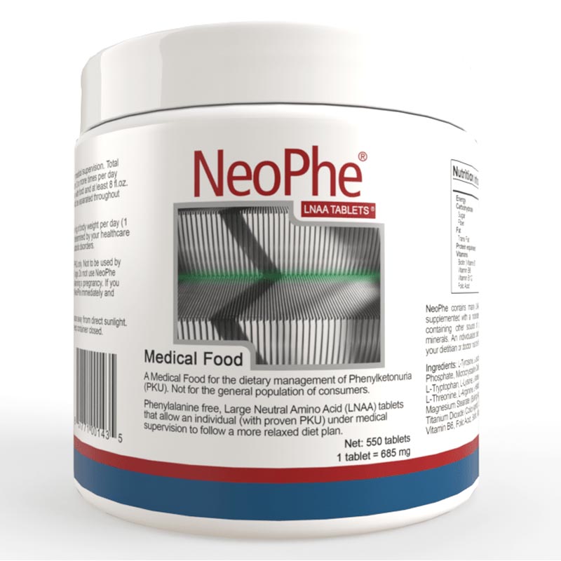 NeoPhe LNAA 500粒 适合各种类型苯酮尿症和高苯丙氨酸血症(HPA)